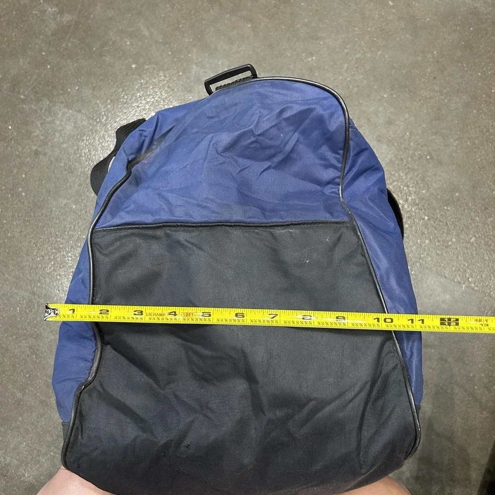 Vintage Nike Blue Black Duffel Bag Soft Case Gym Travel Men Nylon Sports Weekend